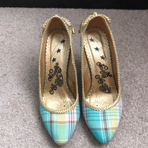 Naughty Monkey Multi-Colored Plaid Heels (Size 7) - Picture 2 of 5